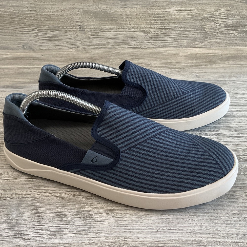 Olukai Mens LAE'AHI LOLE Trench Blue Canvas Slip On Shoes Sneakers Size 11